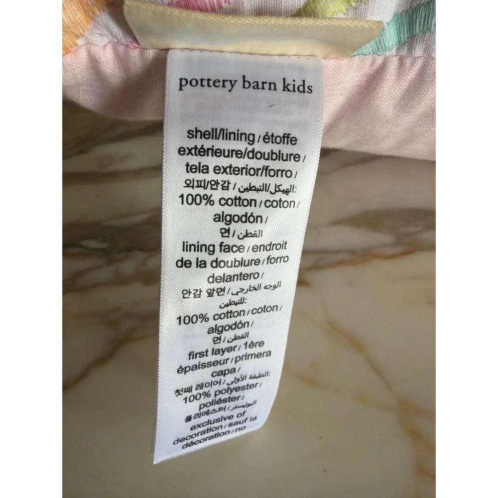 Pottery Barn Kids Decorative Pillow Pink Unicorn Rainbow Embroidered Tassel Star